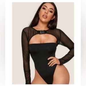 Black and Mesh Bodysuit